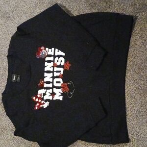 **** Disney Minnie Mouse Black Sweatshirt Sequins Beads Size 0